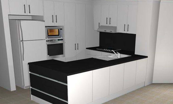 Our concept 3D rendering of a kitchen